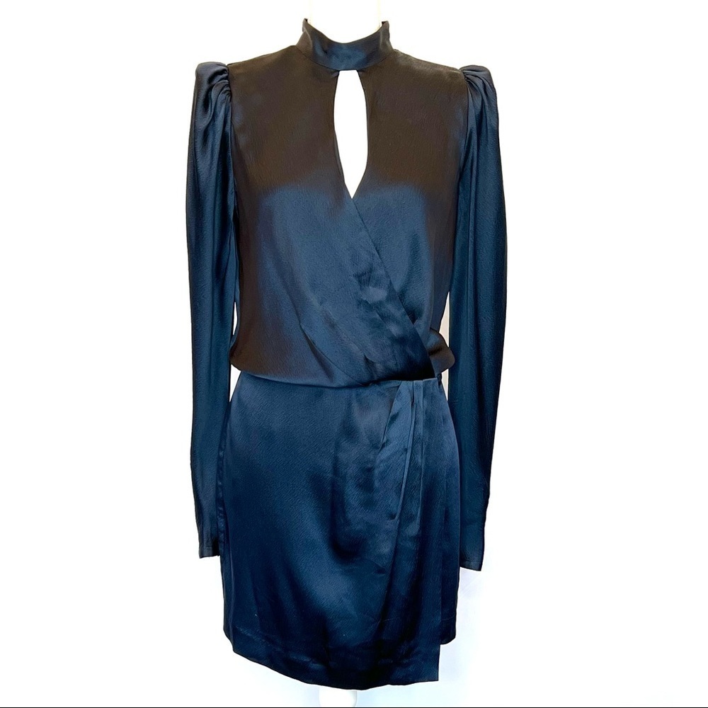 FRAME | Puff Sleeve Silk Dress